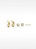 Set De Pendientes Dorados