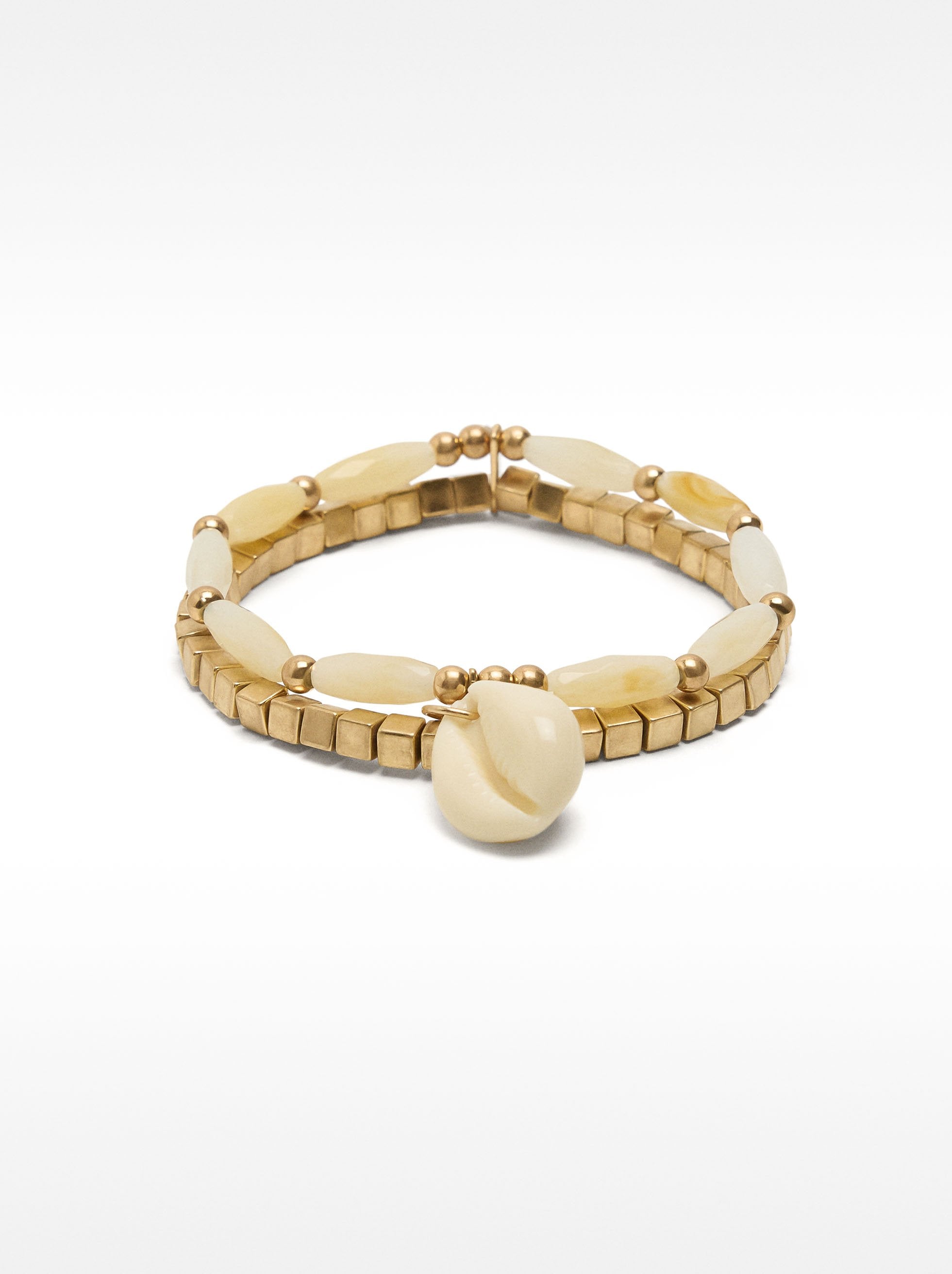 Set De Pulseras Elásticas Con Colgante De Concha