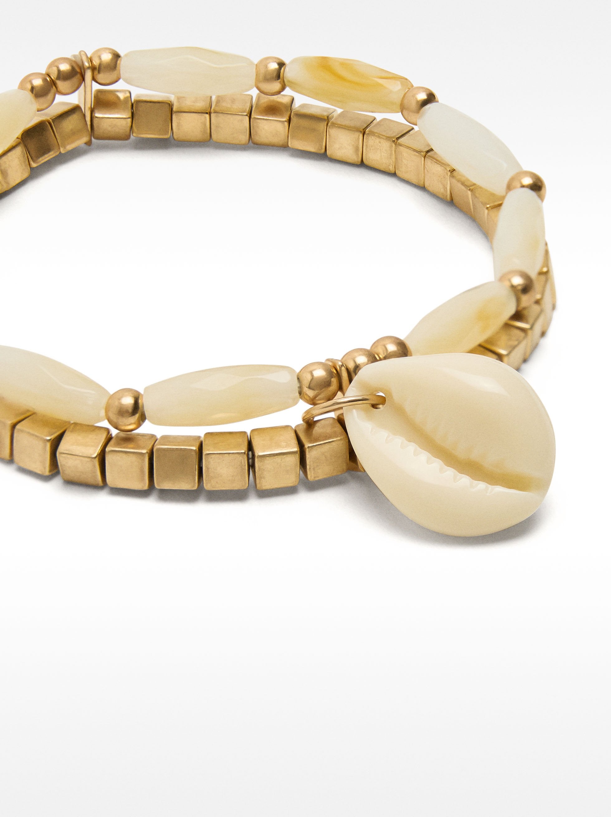Set De Pulseras Elásticas Con Colgante De Concha