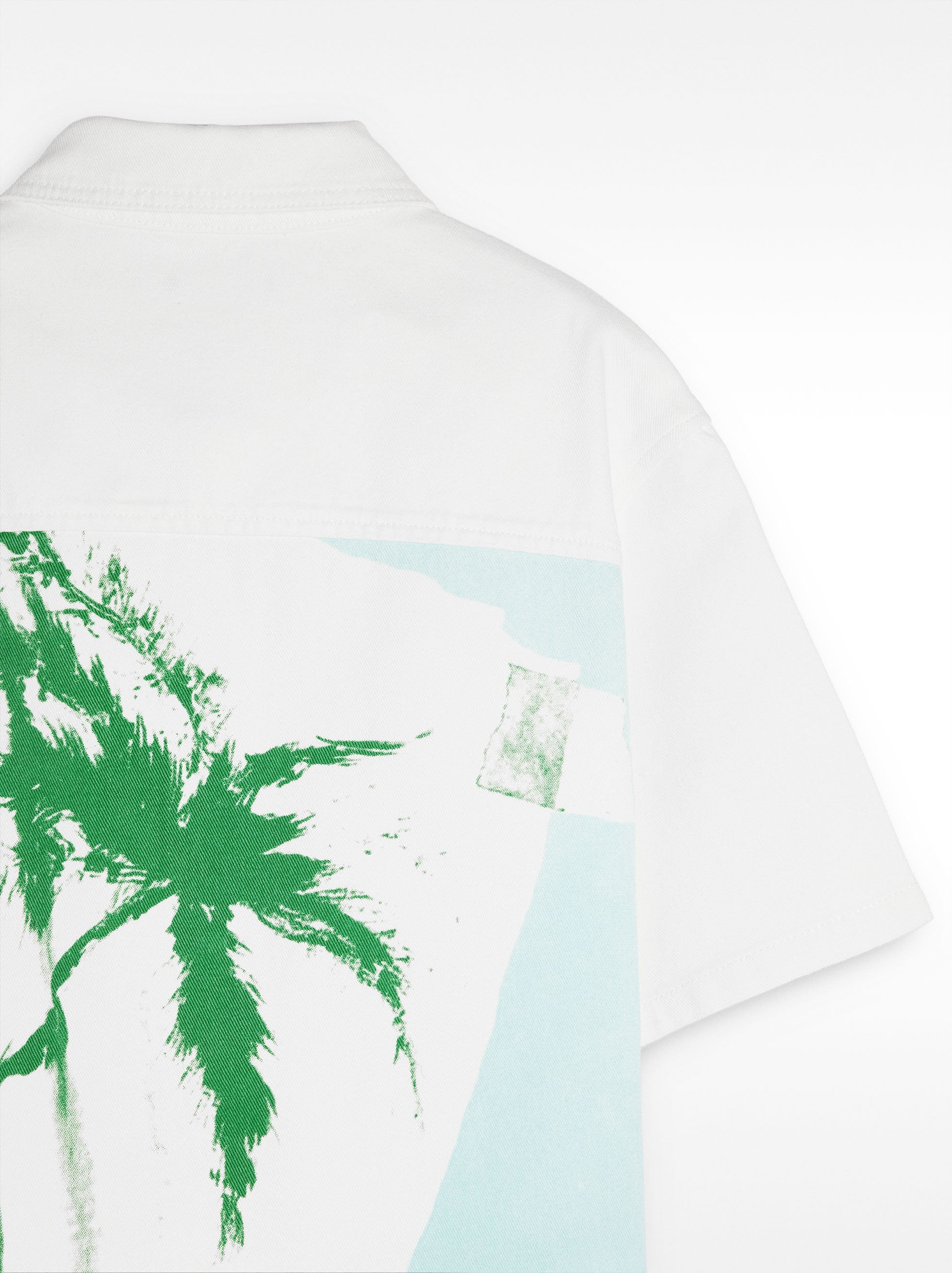 Camisa 100% Algodón Con Estampado De Palmeras