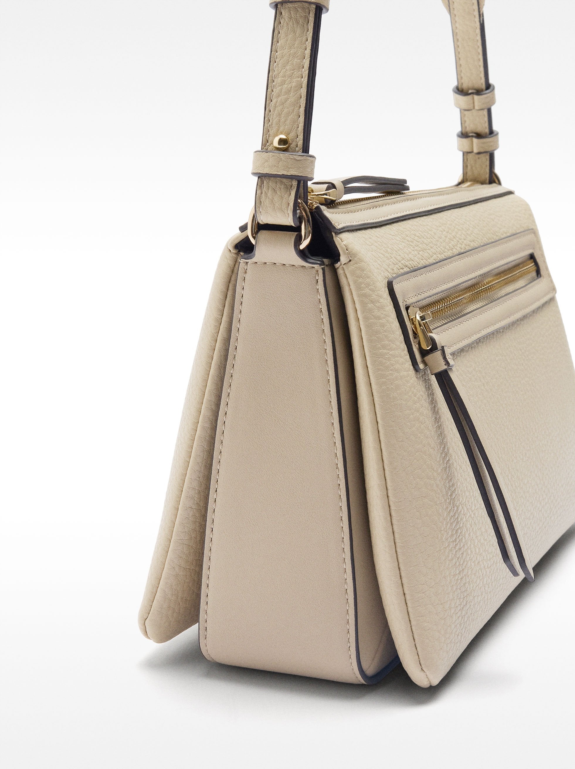 Bolso Bandolera Triple Con Textura