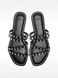 Sandalias Planas De Tiras Con Brillos