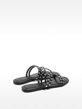 Sandalias Planas De Tiras Con Brillos