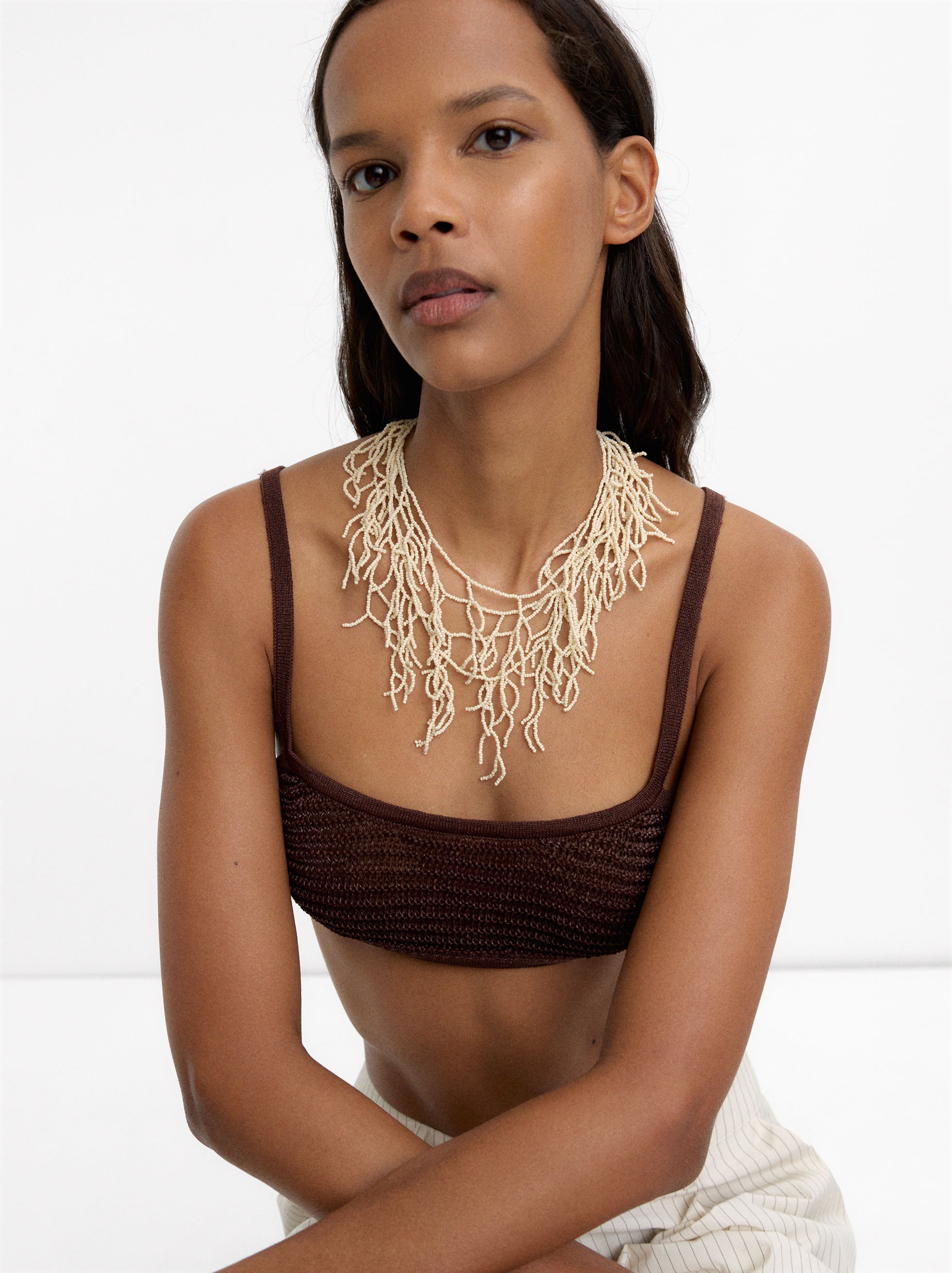 Collar De Ramas Con Abalorios