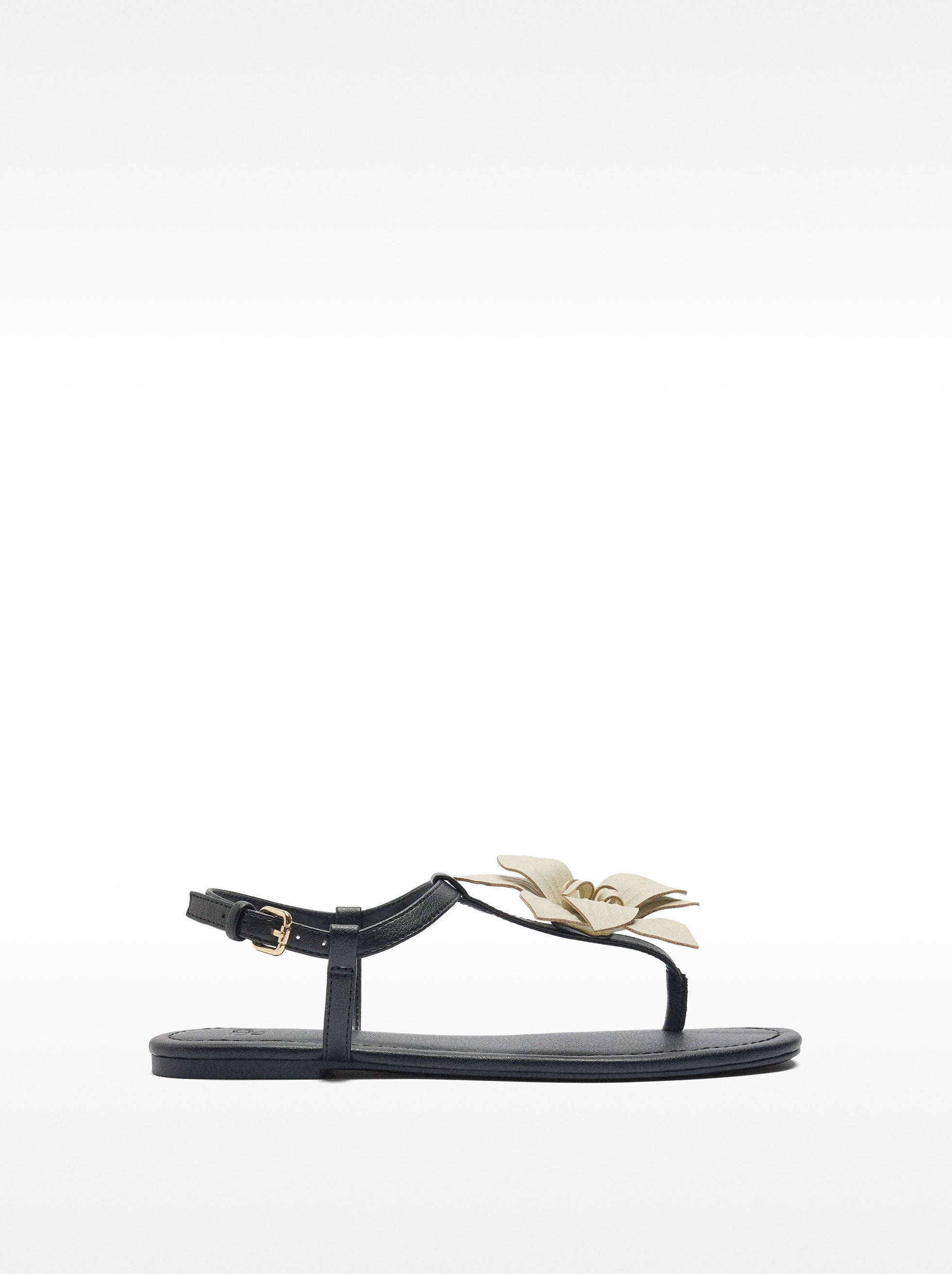 Sandalias Planas Con Flor