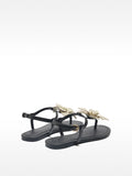 Sandalias Planas Con Flor