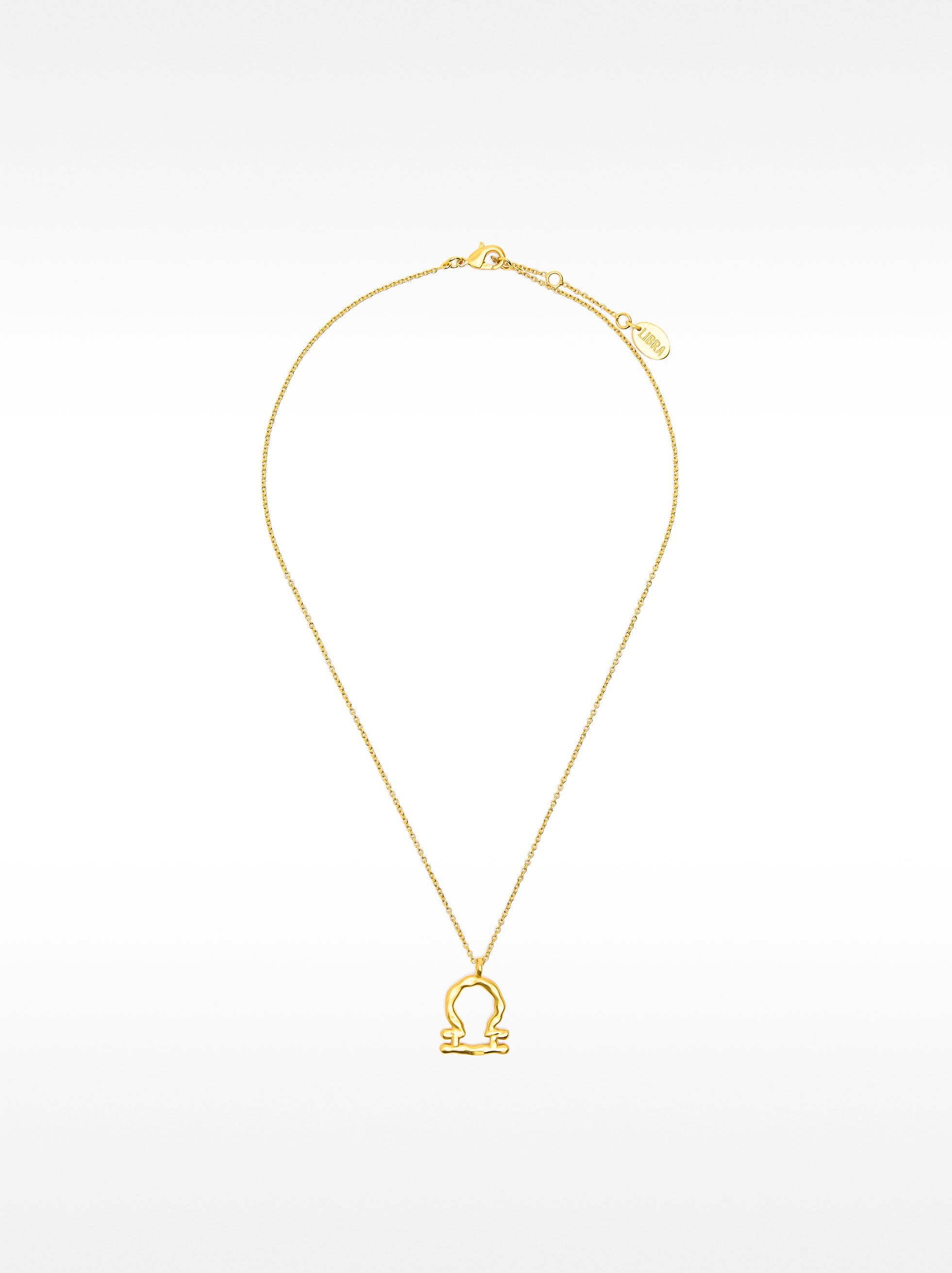 Collar Signo Libra Baño De Oro 18k