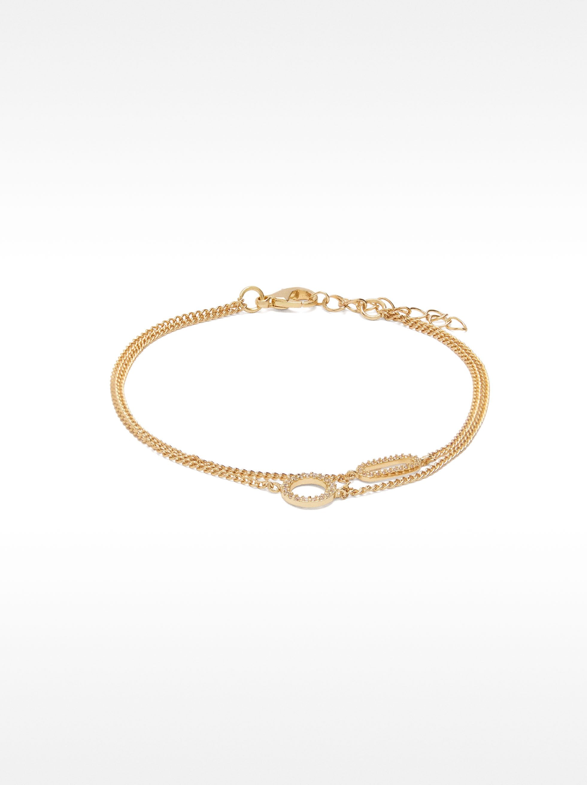 Pulsera Doble De Aros Con Circonitas