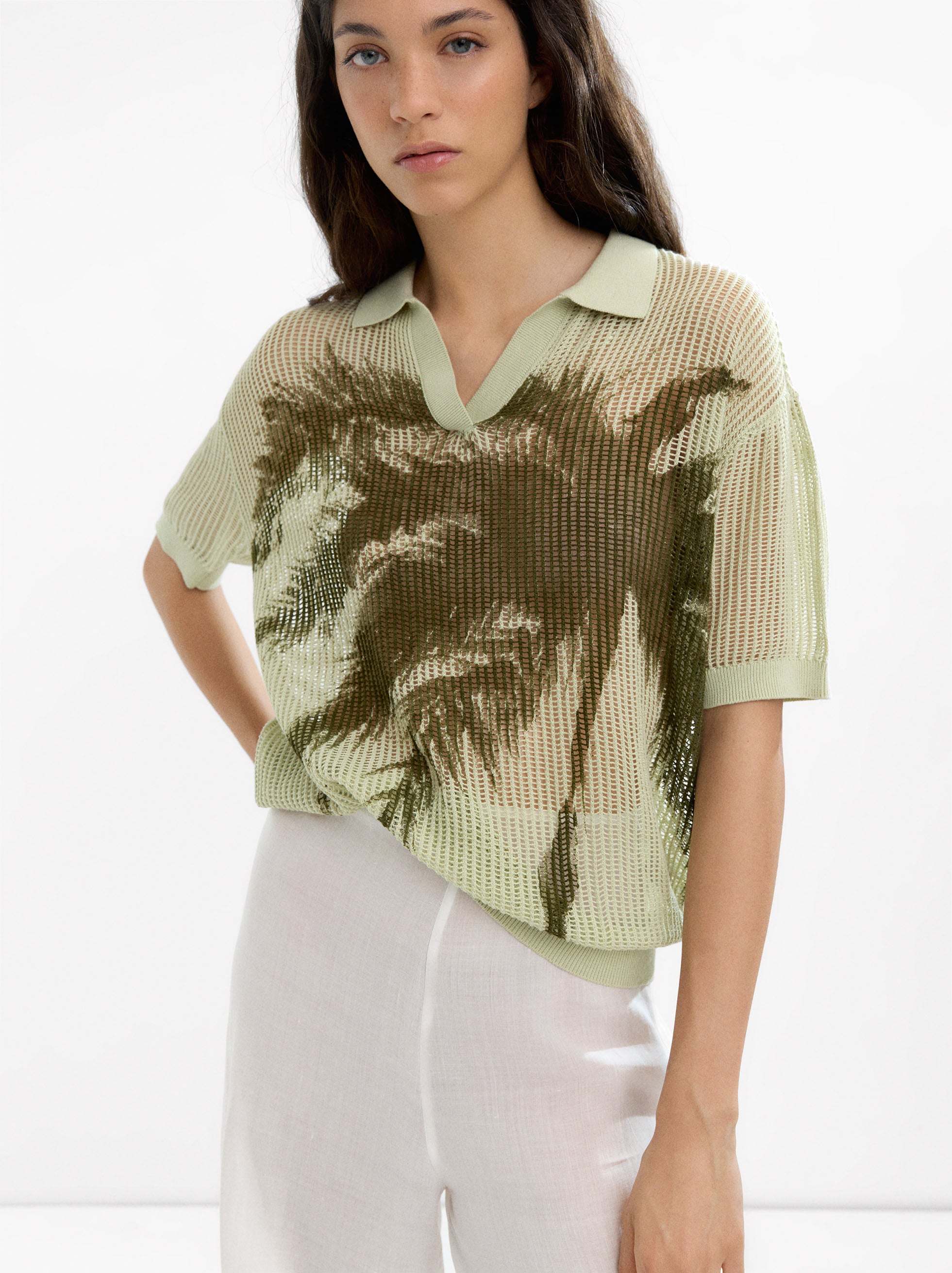 Camiseta De Algodón Cuello Polo 100%