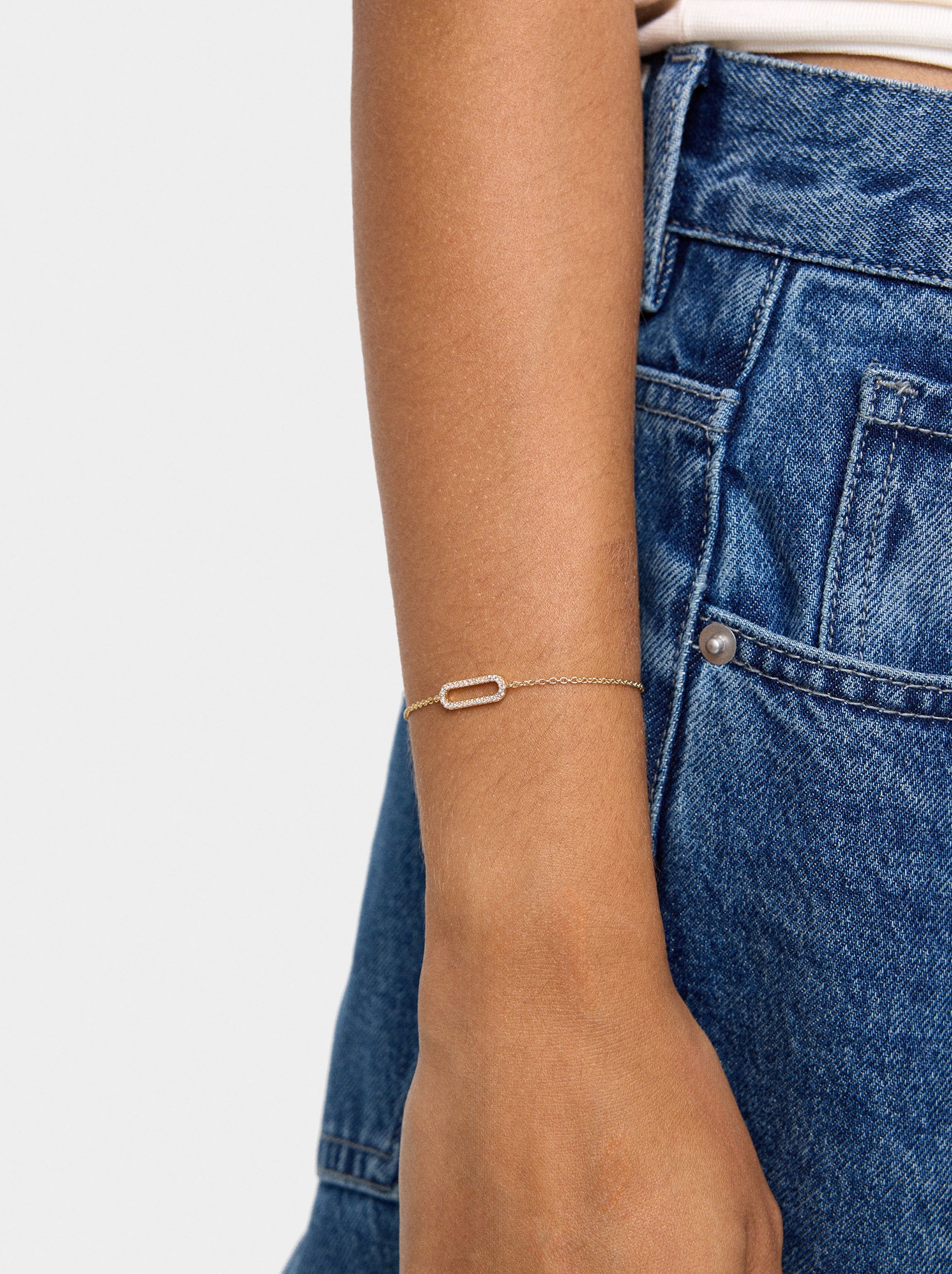 Pulsera De Eslabones Con Circonitas
