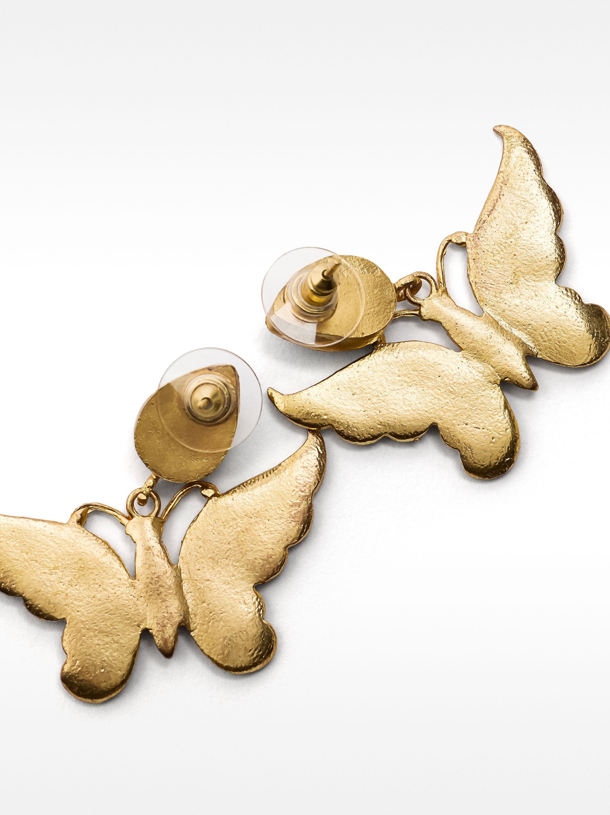 Pendientes De Mariposa Con Piedras