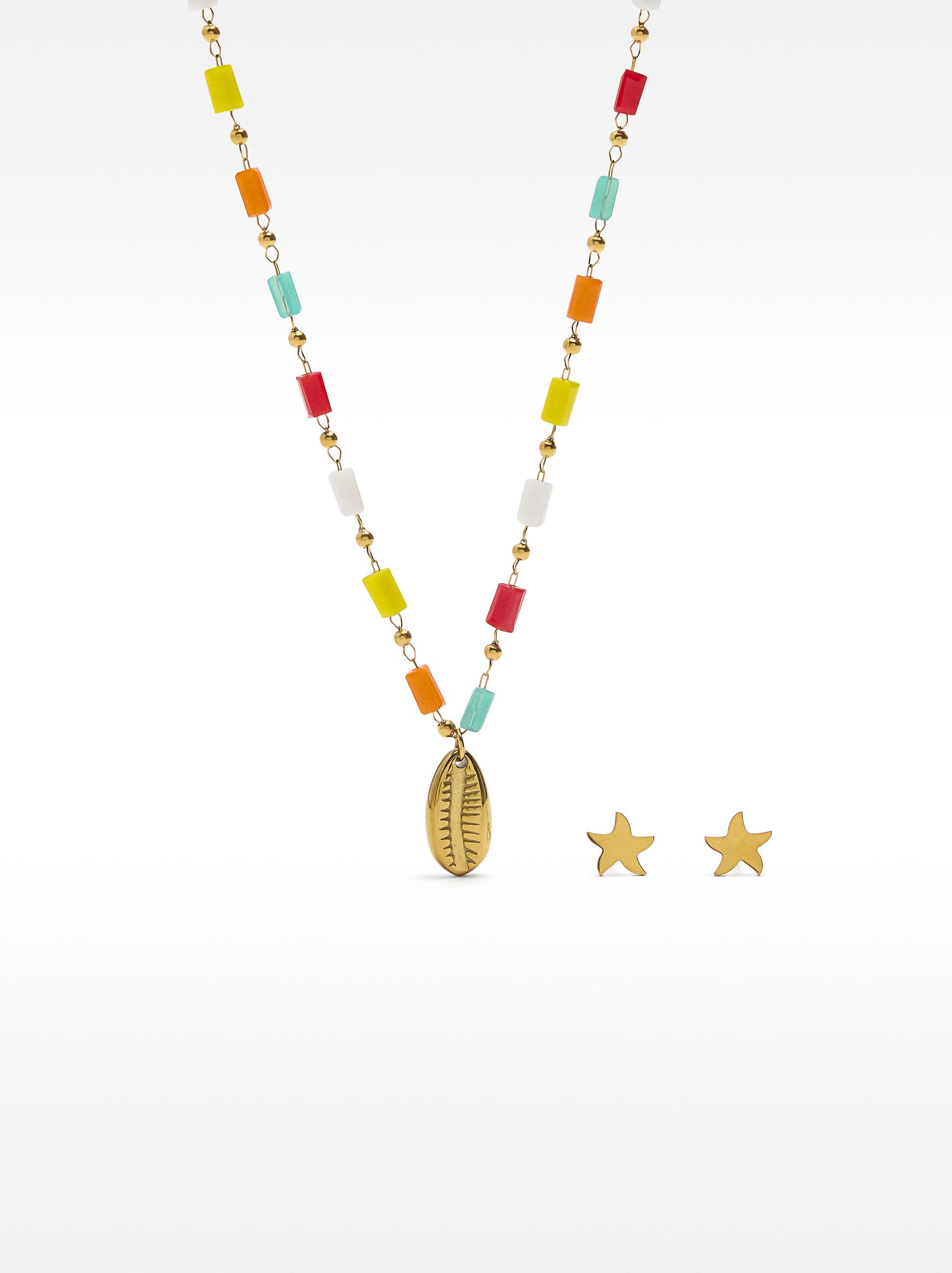 Set De Collar Con Pendientes De Estrella De Mar – Acero Inoxidable