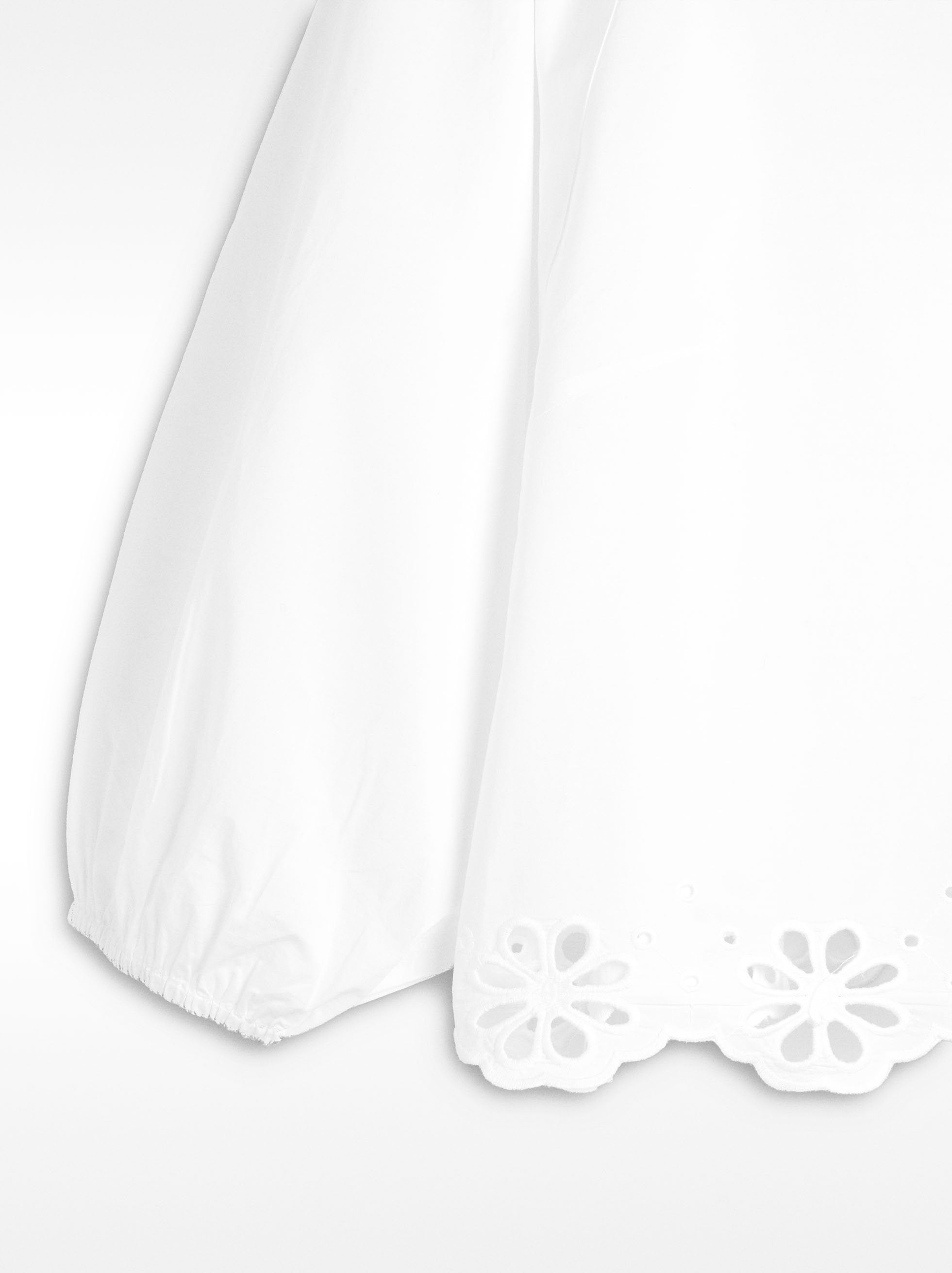 Blusa De 100% Algodón Con Manga Abullonada