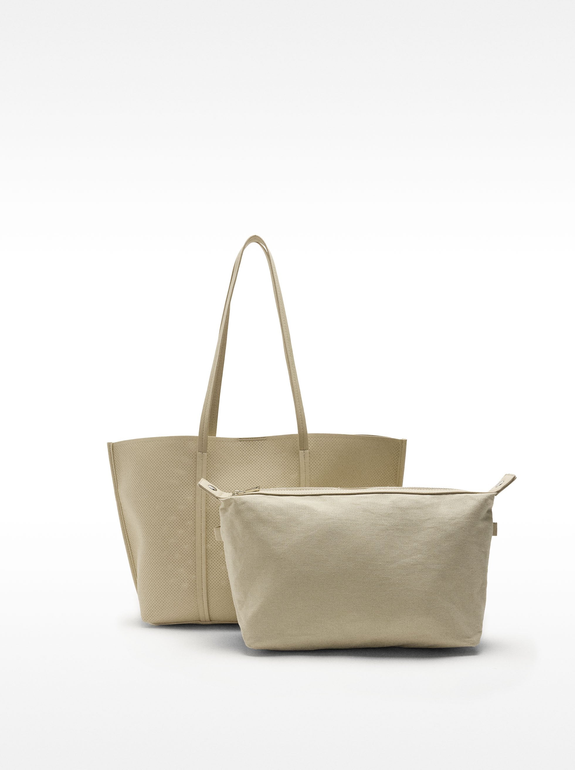 Bolso Shopper Perforado Con Bolso Extraíble