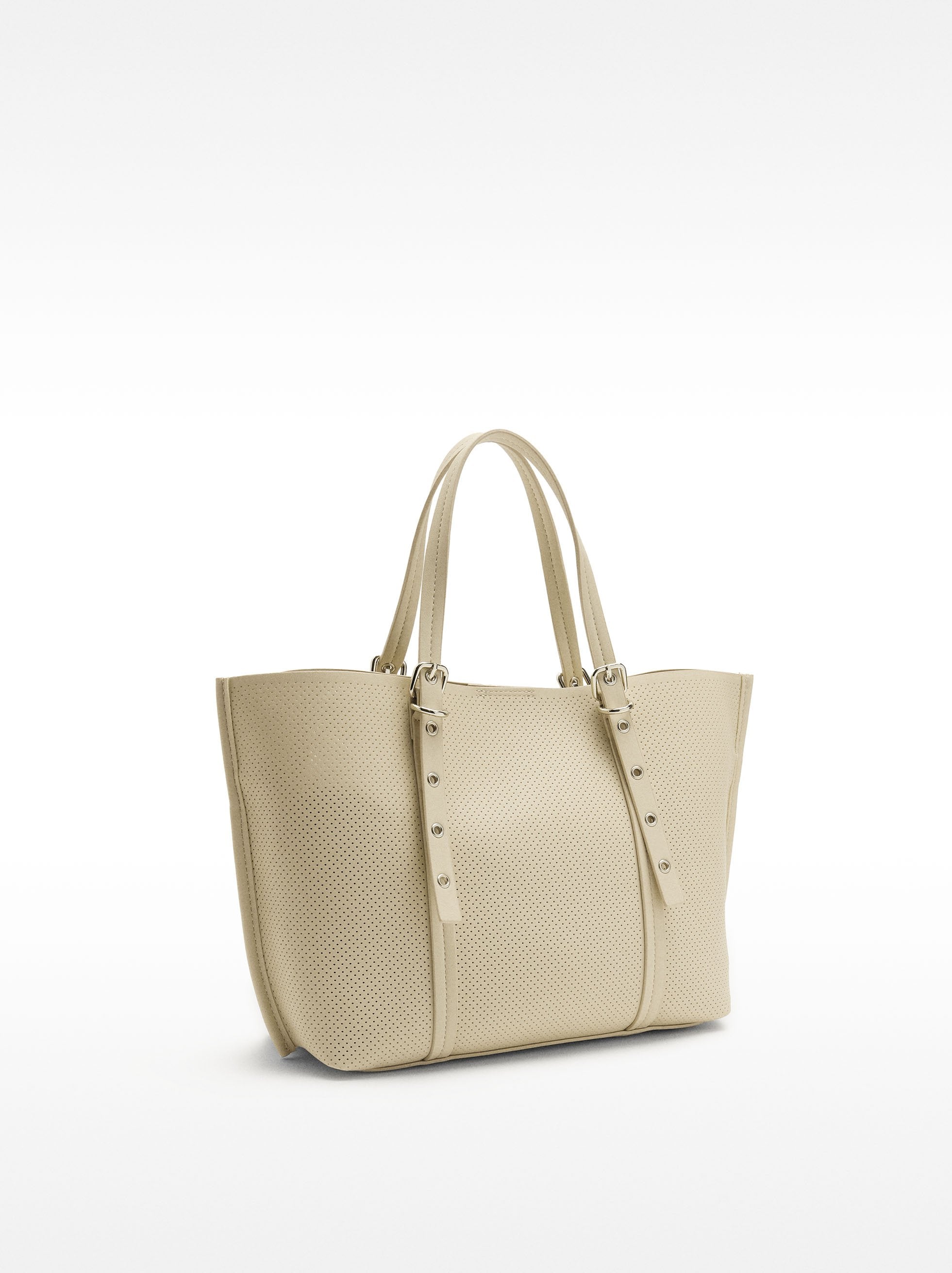 Bolso Shopper Perforado Con Bolso Extraíble
