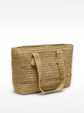 Bolso Shopper De Efecto Rafia Aplicaciones Multicolor