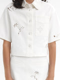 Camisa Con Bordados Perforados 100% Algodón