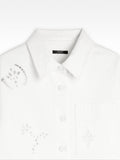 Camisa Con Bordados Perforados 100% Algodón