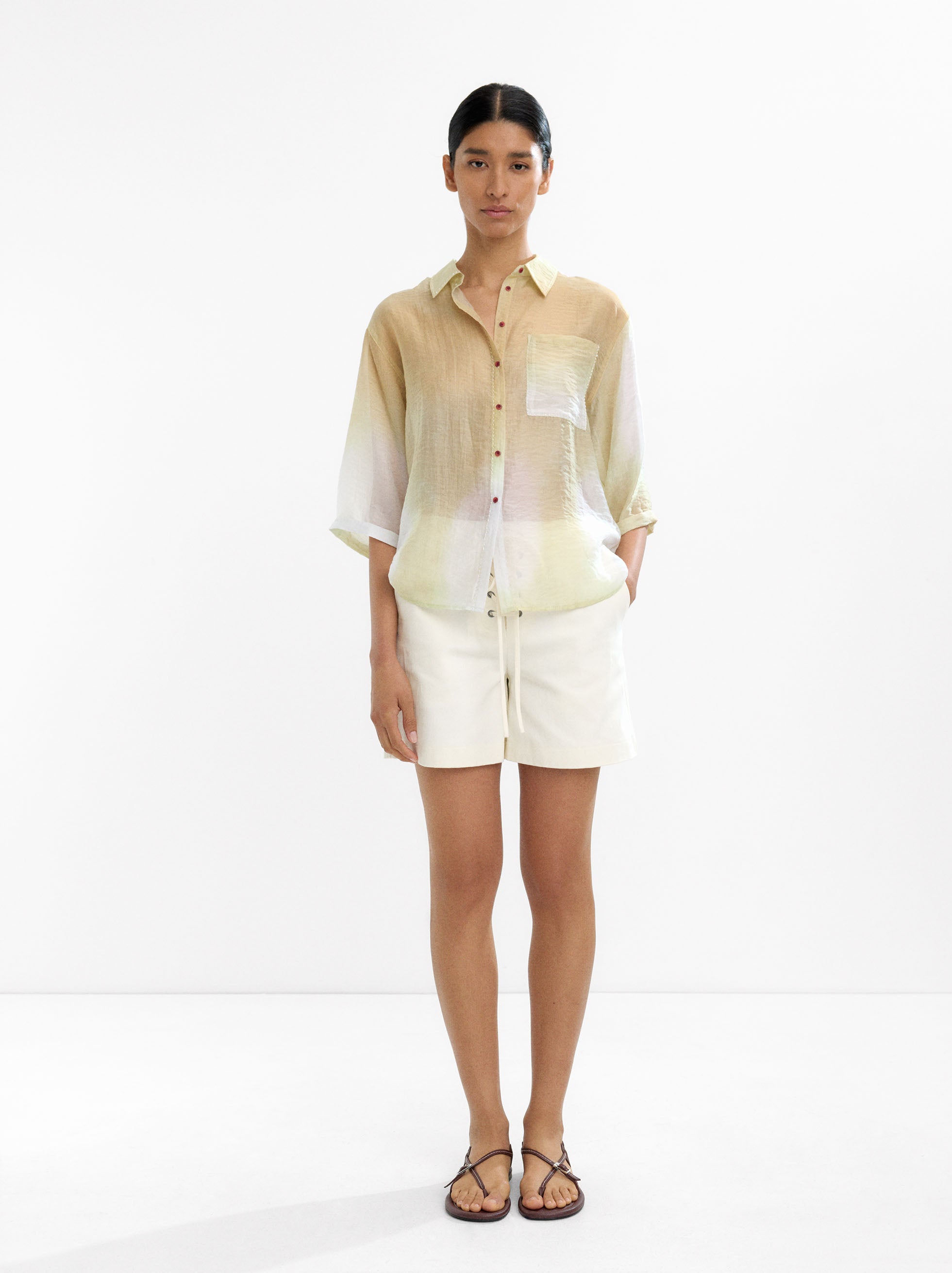 Camisa Degradadé De Lyocell