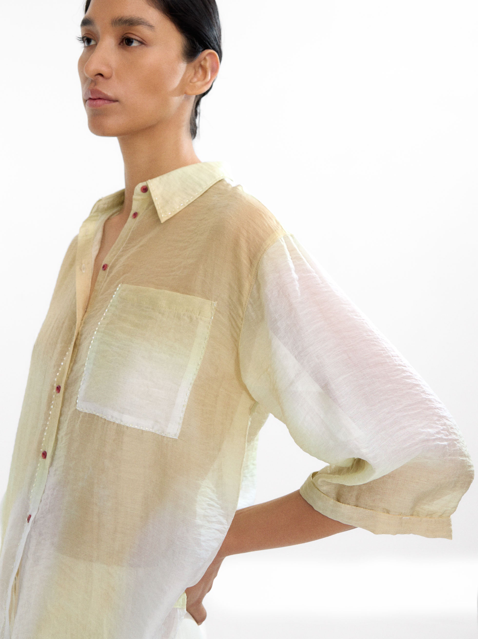 Camisa Degradadé De Lyocell