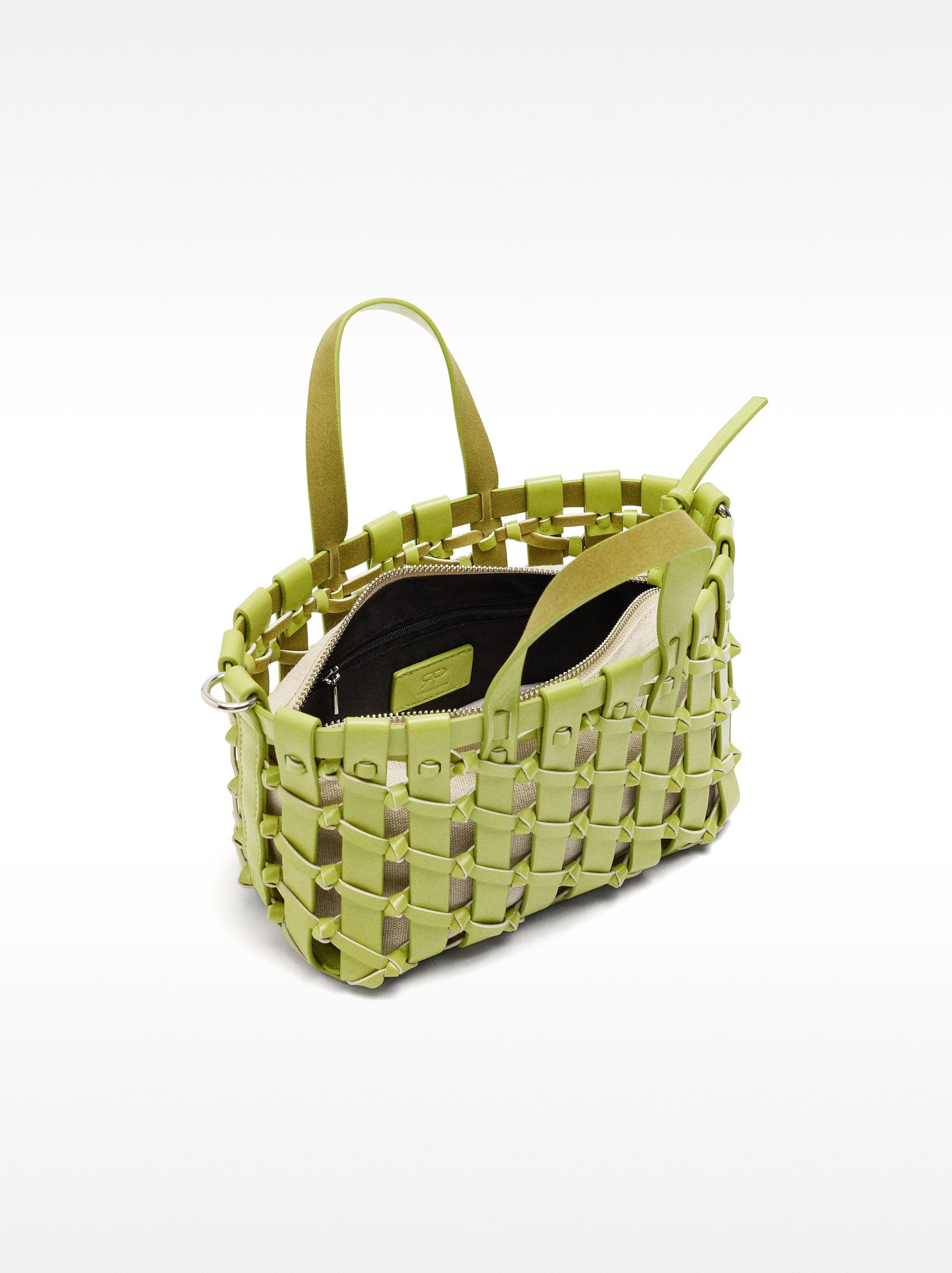 Bolso Tote Trenzado Con Nudos