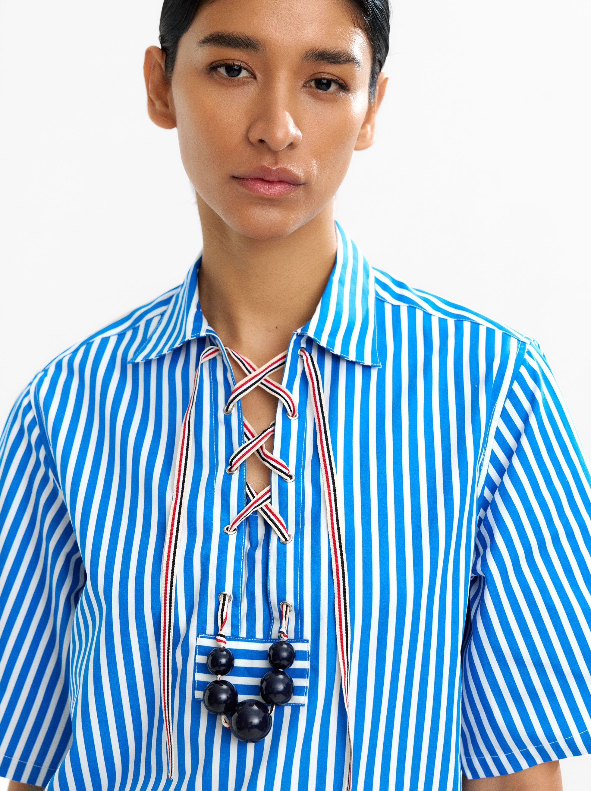 Vestido Camisero A Rayas 100% Algodón