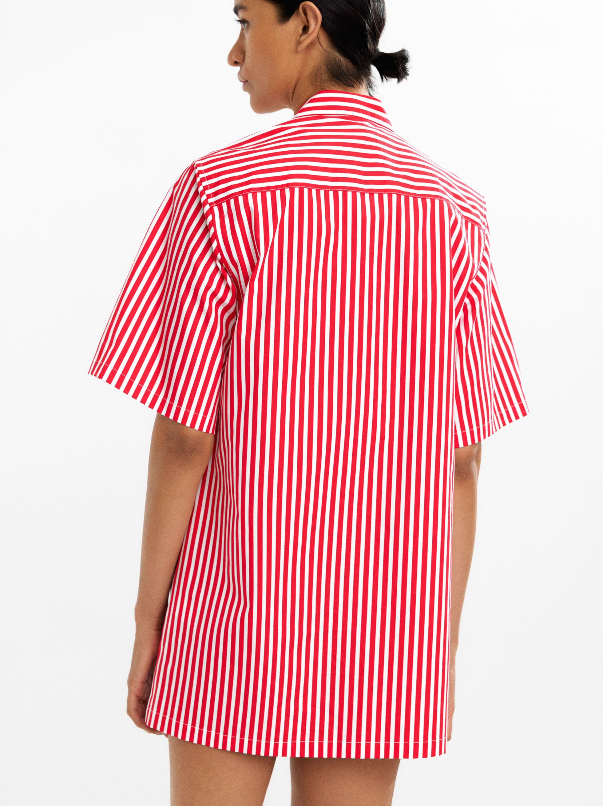 Vestido Camisero A Rayas 100% Algodón