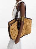 Bolso Shopper Trenzado Efecto Rafia
