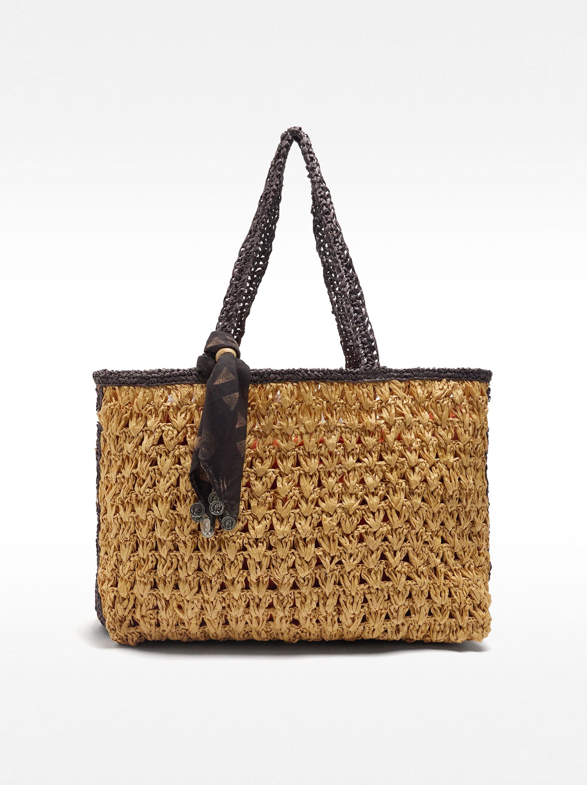 Bolso Shopper Trenzado Efecto Rafia