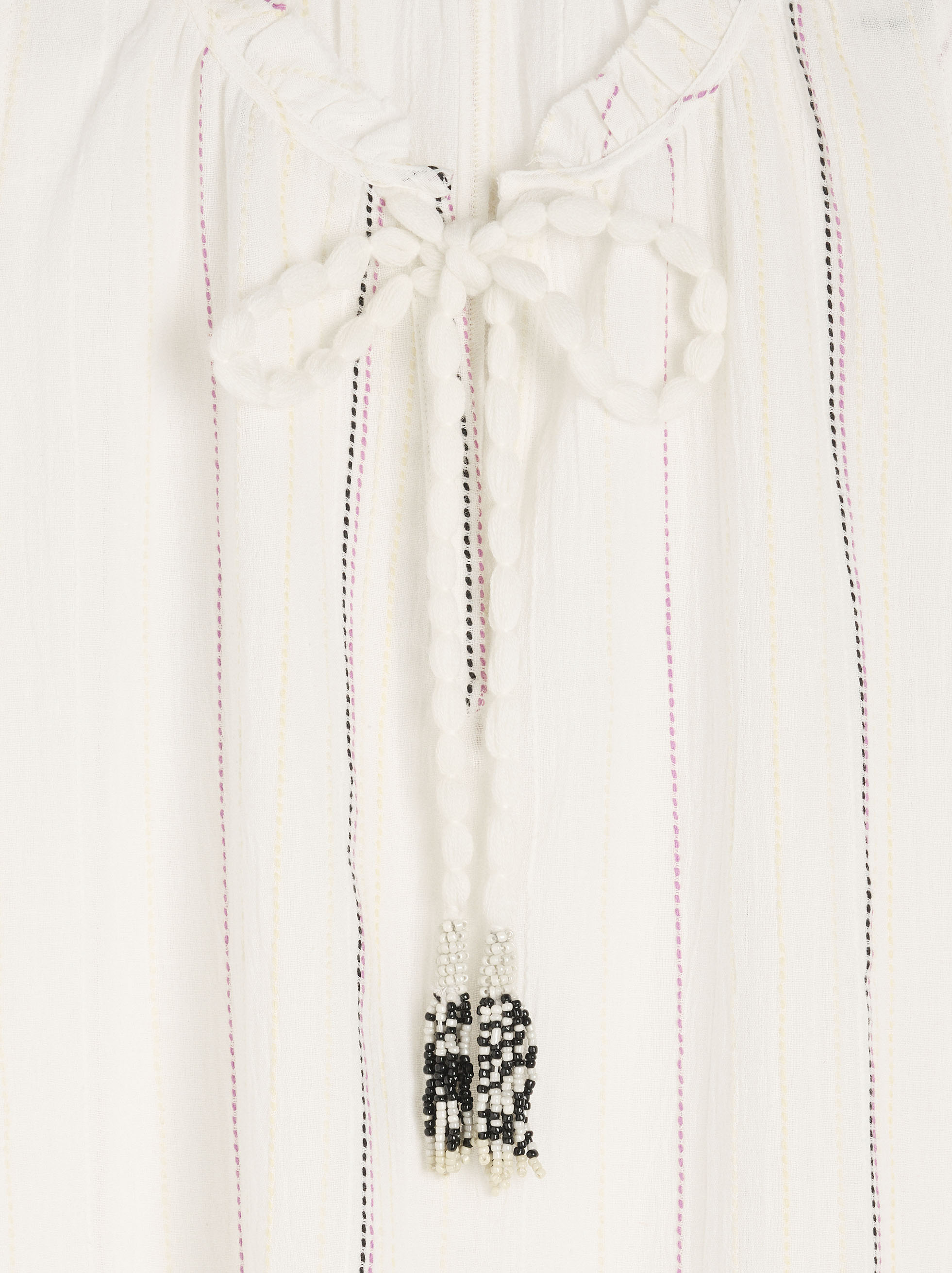 Vestido Largo Con Pespuntes Multicolor