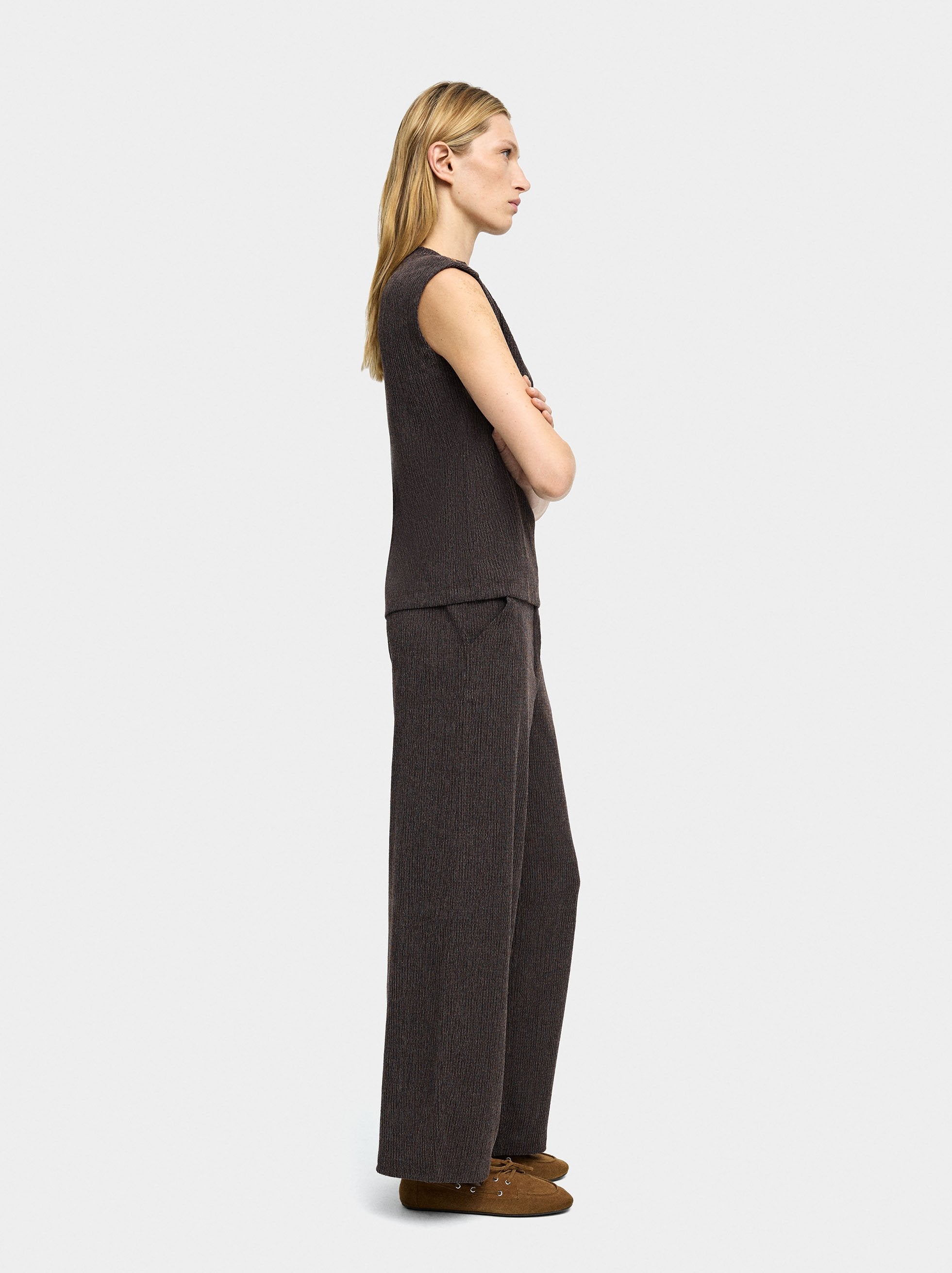 Top Con Botones Y Textura