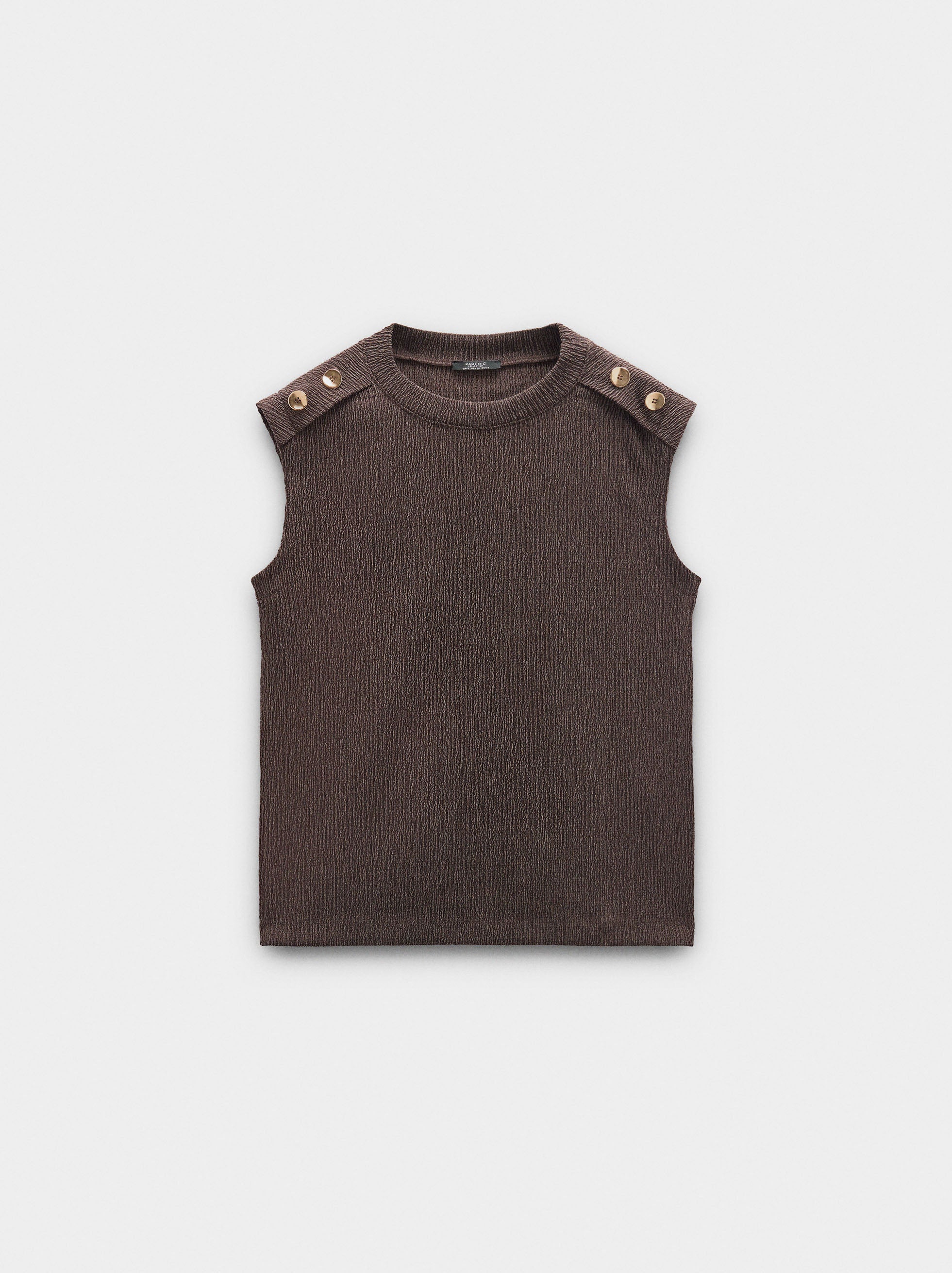 Top Con Botones Y Textura