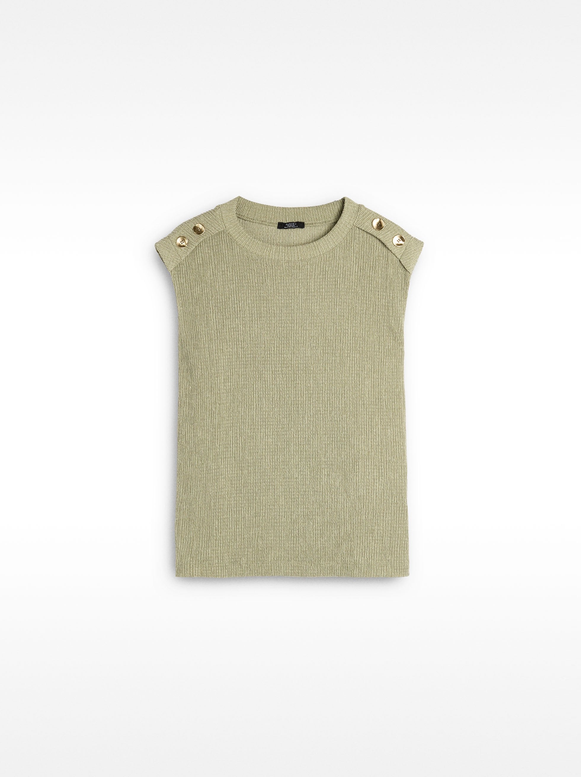 Top Con Botones Y Textura