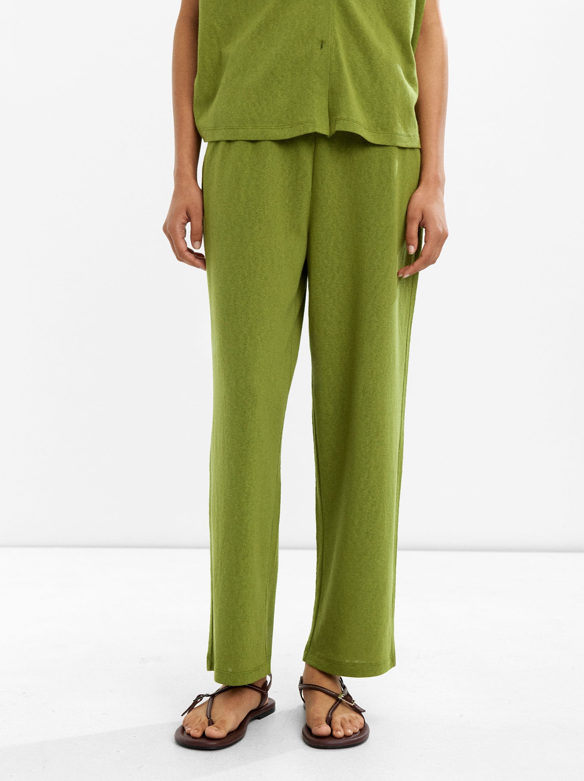 Pantalón De Algodón Con Cintura Elástica