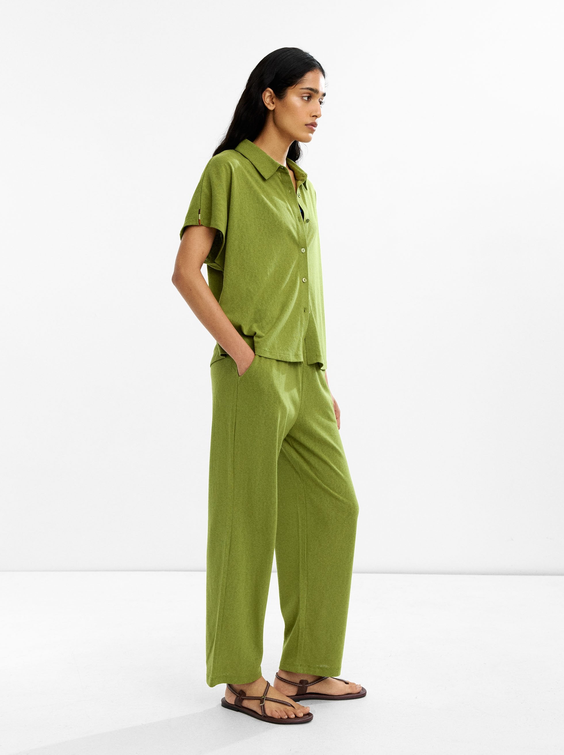 Pantalón De Algodón Con Cintura Elástica