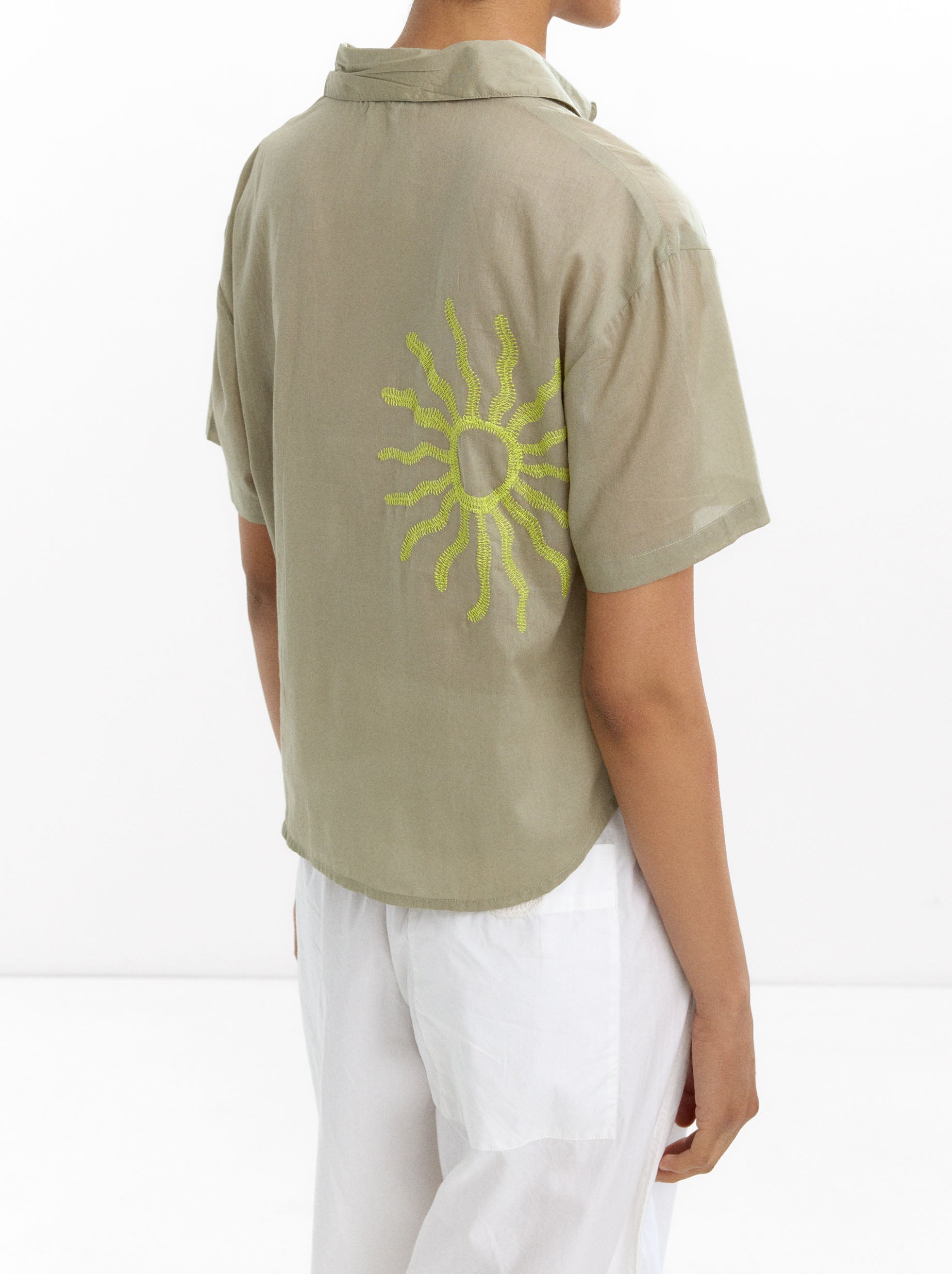 Camisa Bordada 100% Algodón