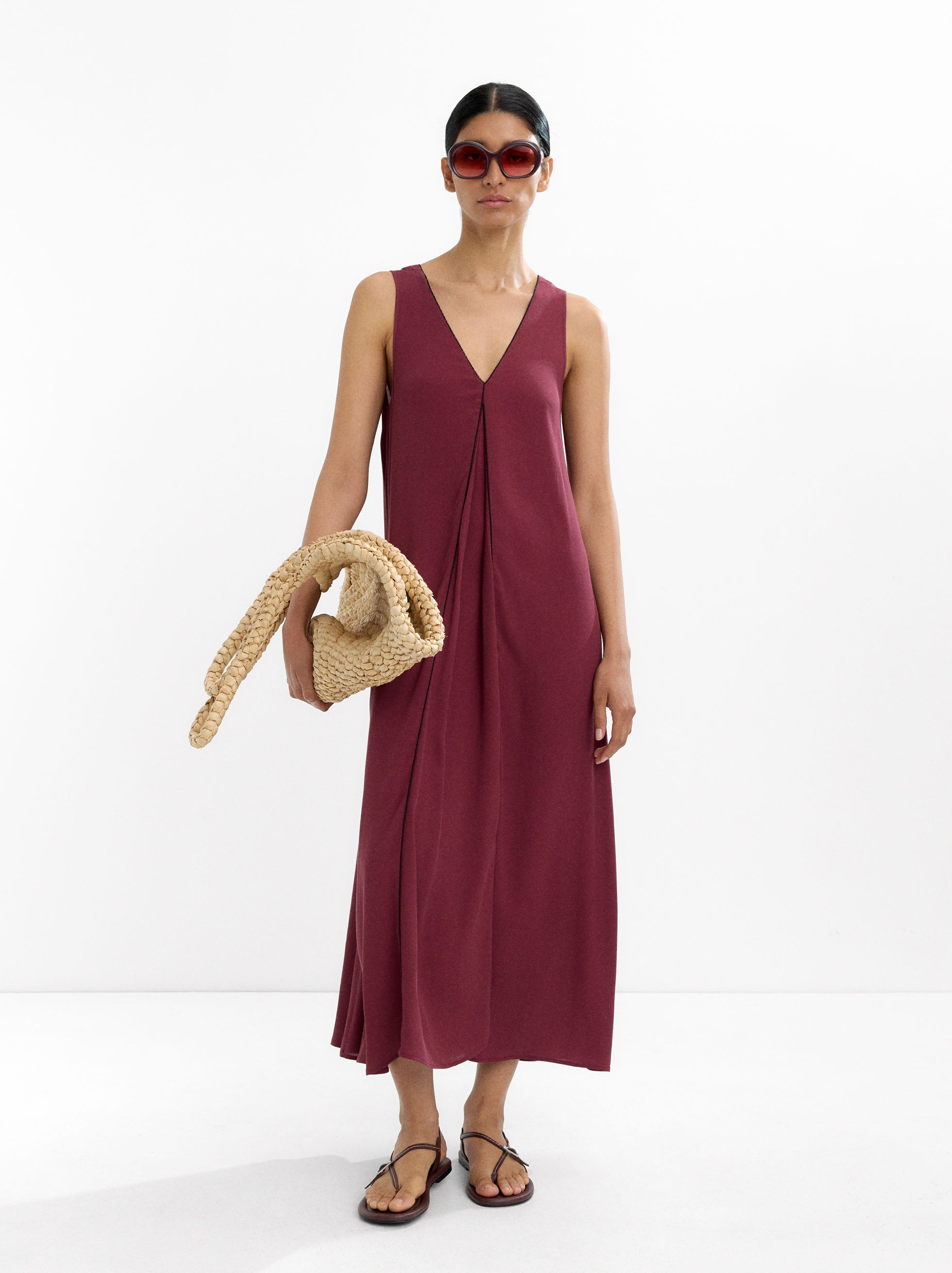 Vestido Largo Detalle De Abalorios