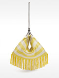 Bolso De Hombro De Algodón A Rayas