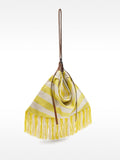 Bolso De Hombro De Algodón A Rayas