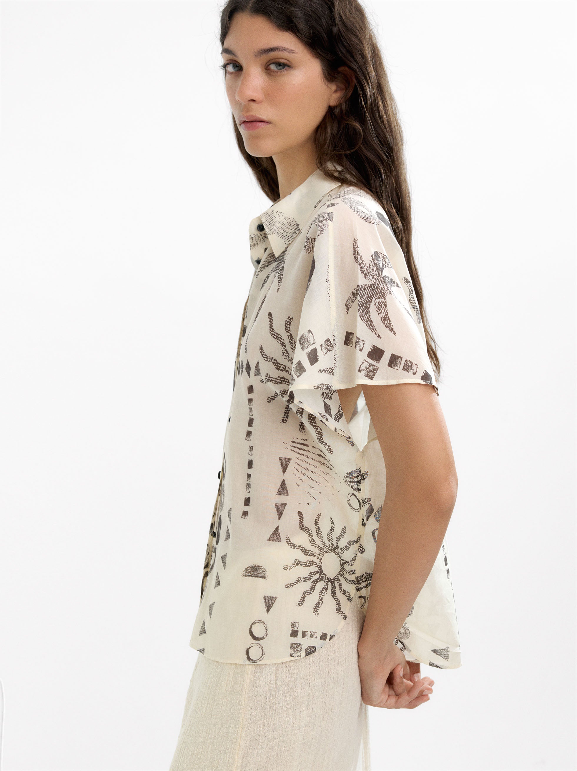 Camisa Estampada 100% Algodón