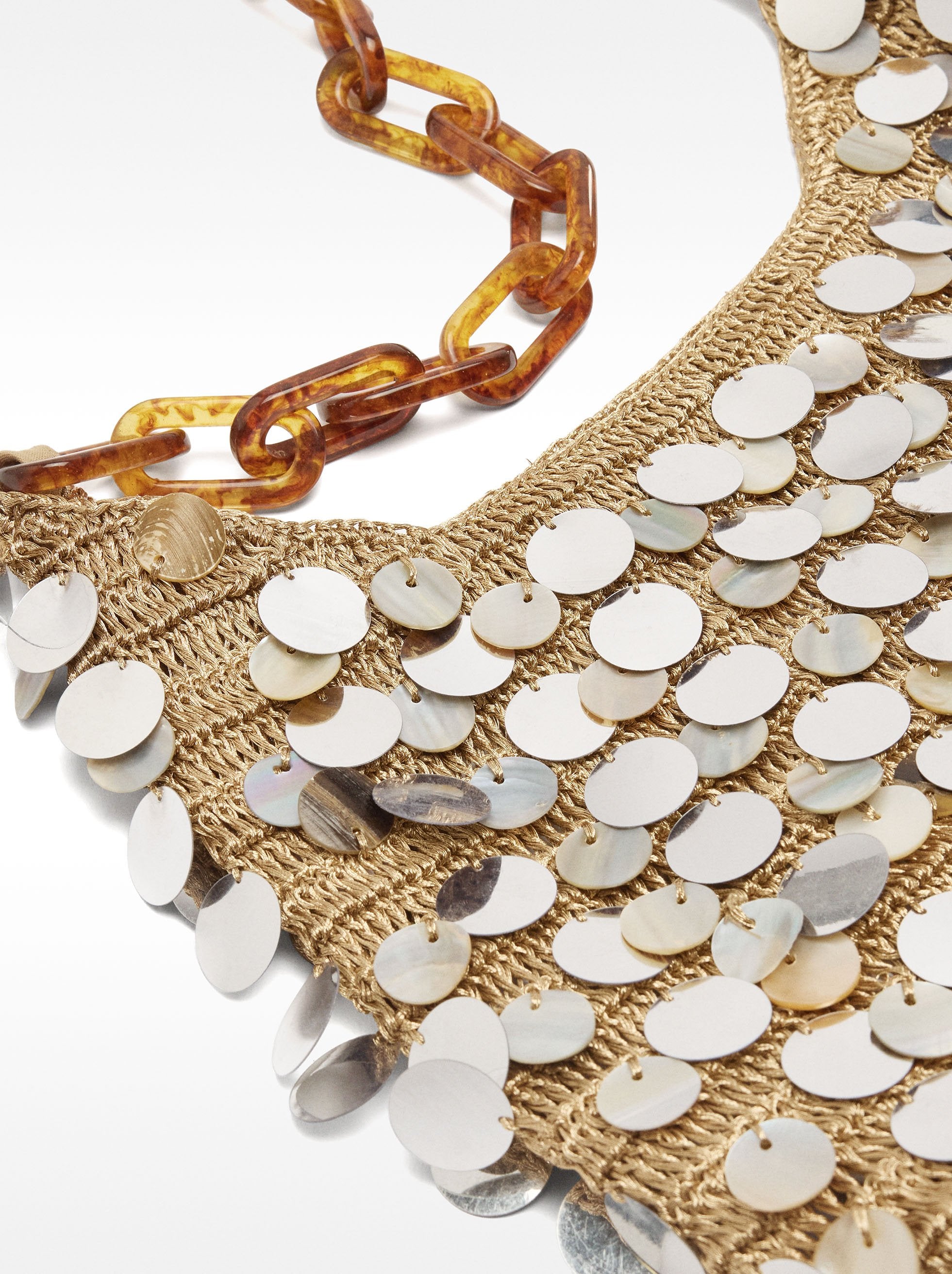 Bolso De Hombro Con Conchas Y Lentejuelas