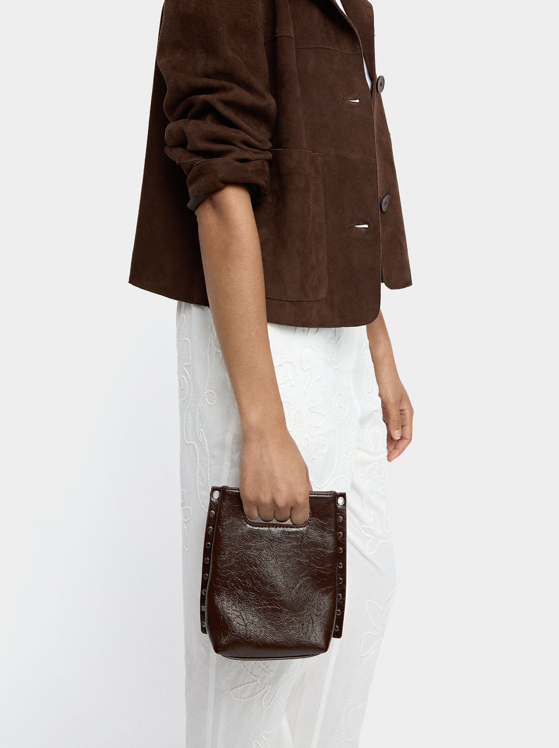 Bolso Tote Con Efecto Craquelado