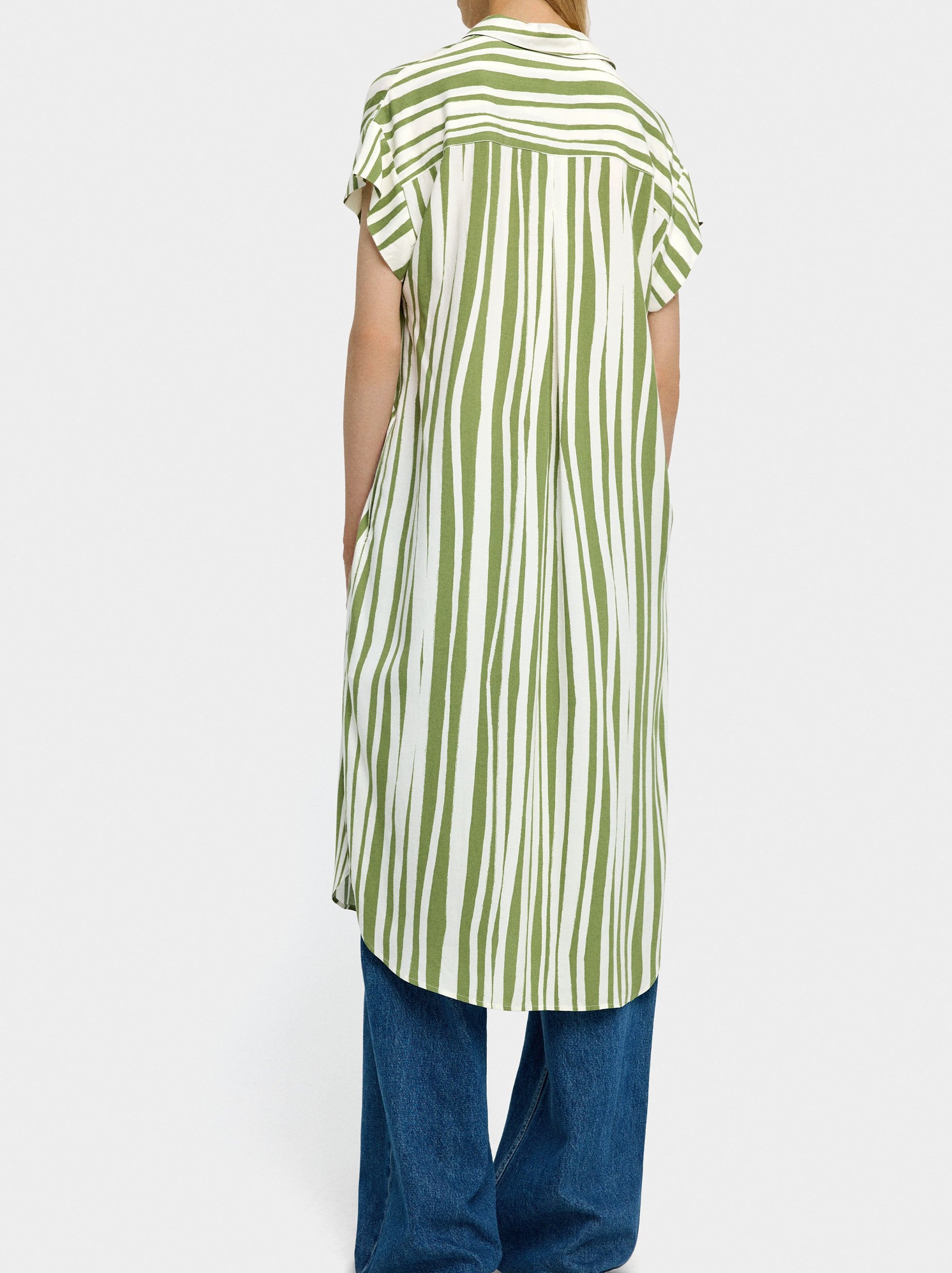 Vestido Camisero De Rayas