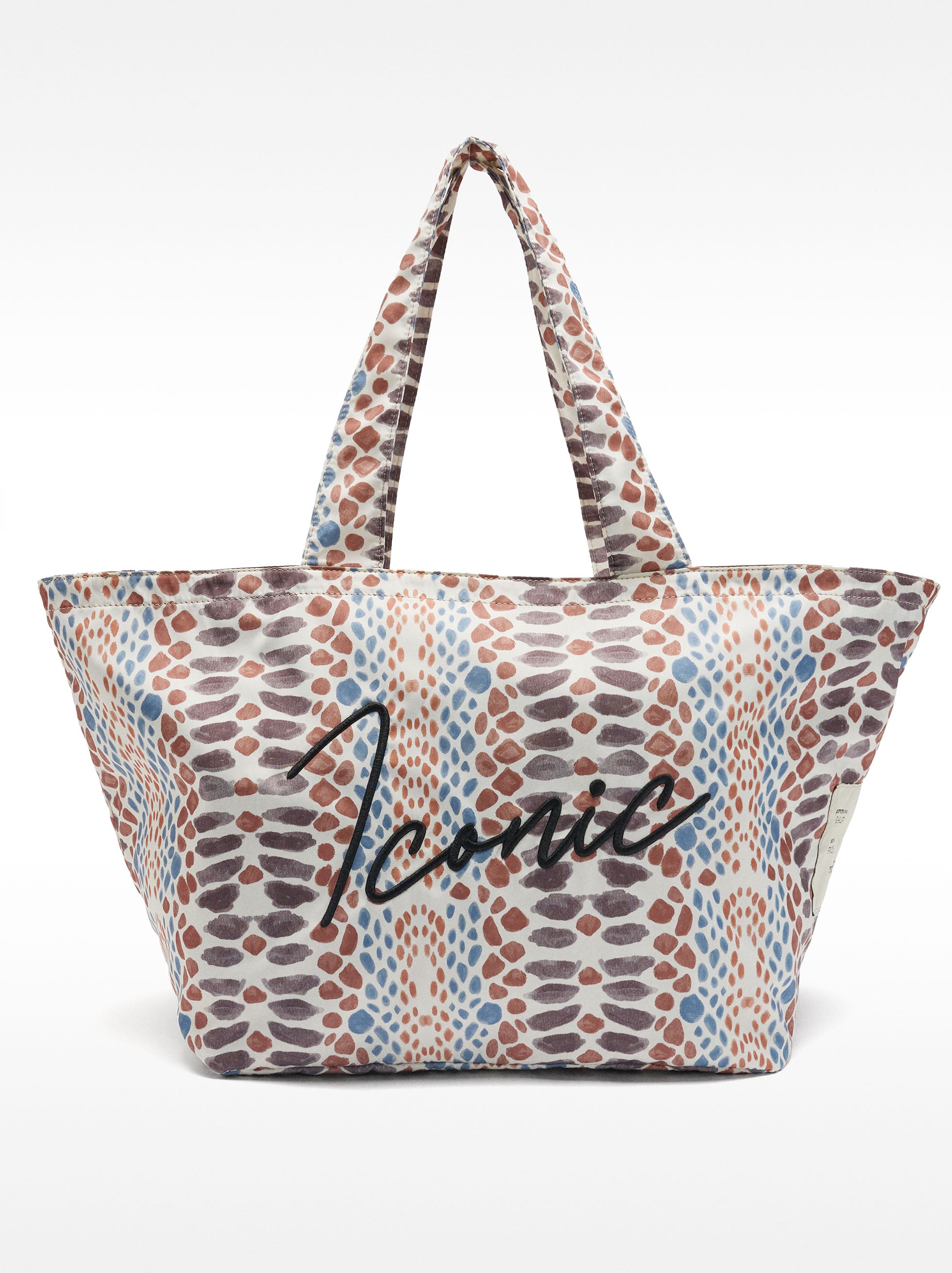 Bolso Shopper De Nylon Estampado