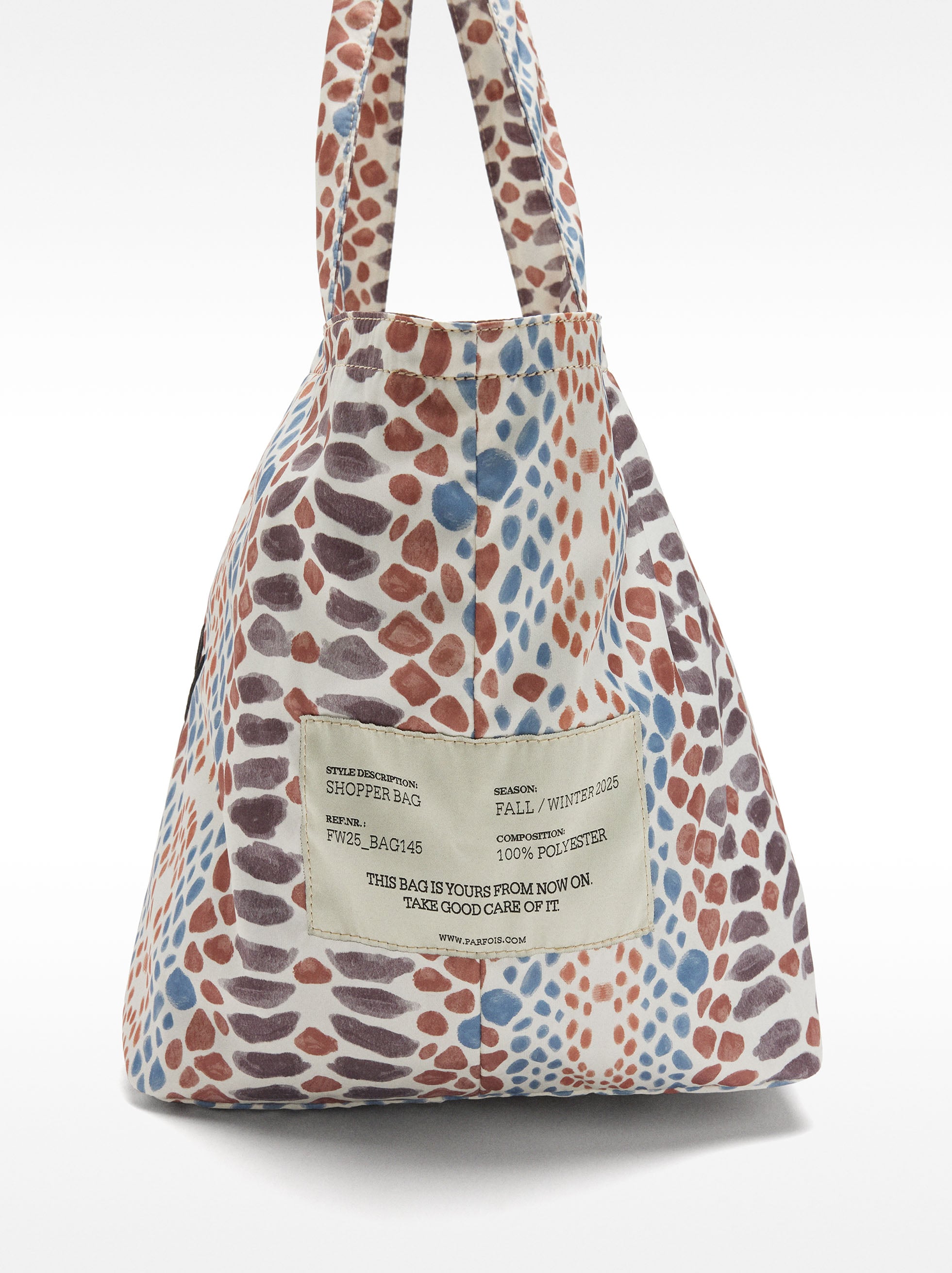 Bolso Shopper De Nylon Estampado