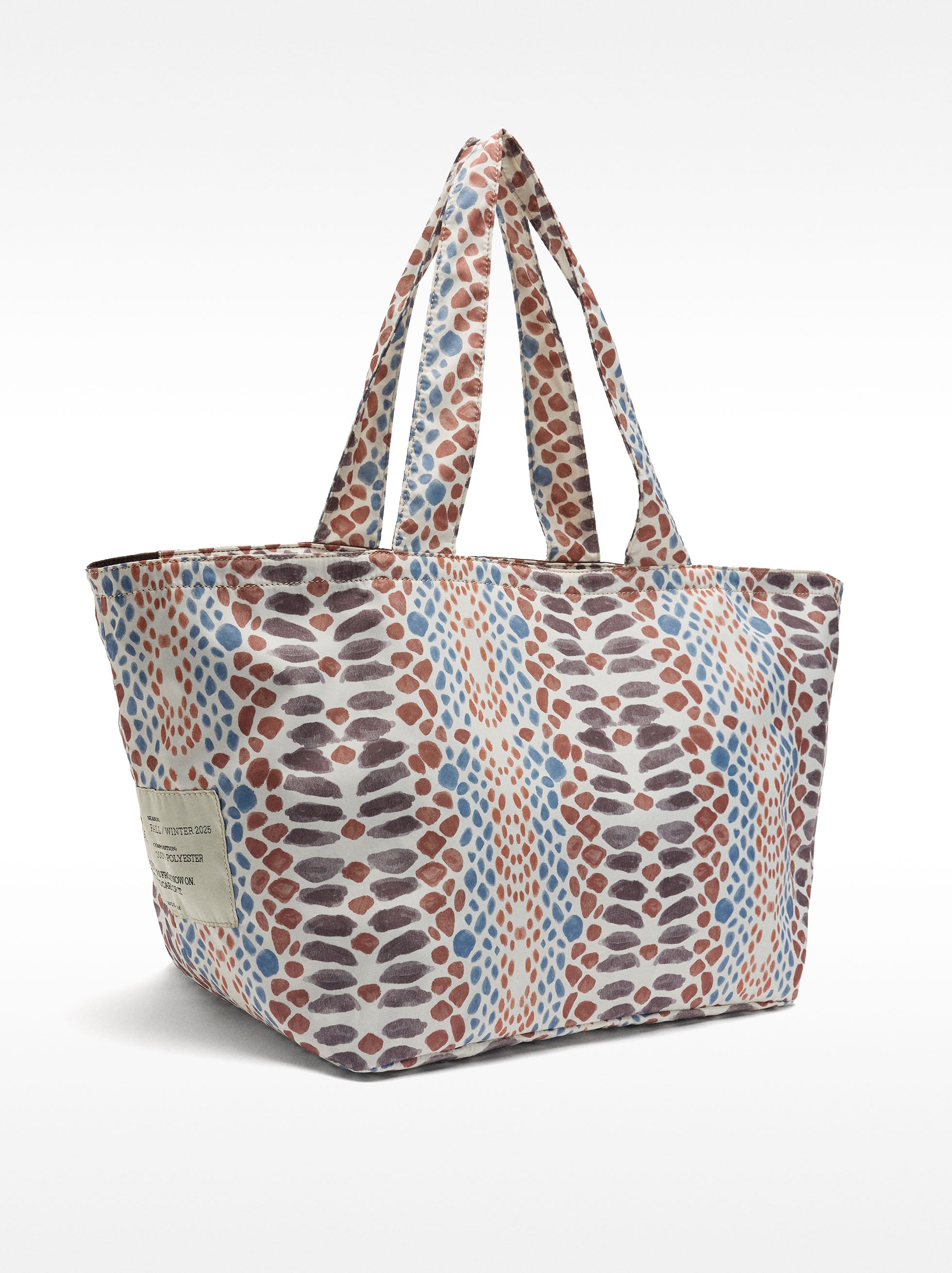Bolso Shopper De Nylon Estampado