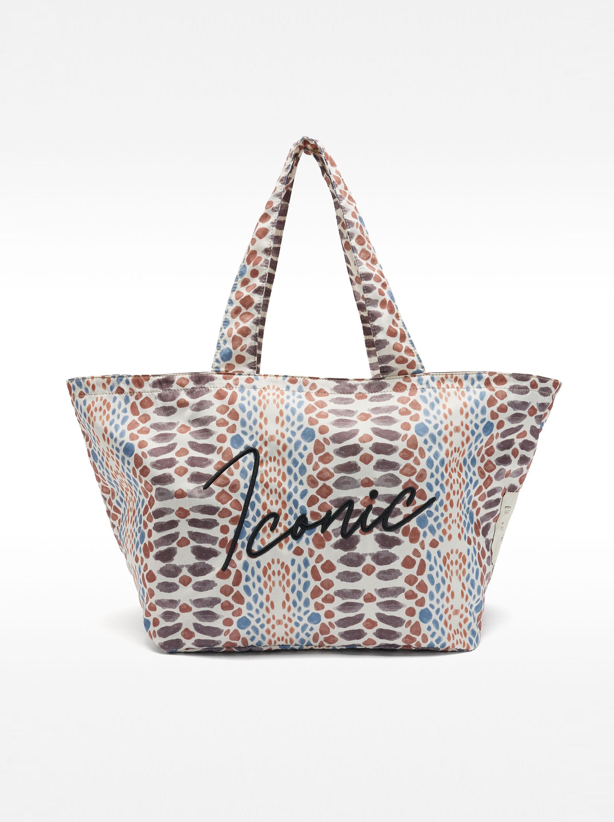 Bolso Shopper De Nylon Estampado