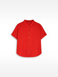 Camisa De Manga Corta Mezcla De Lino