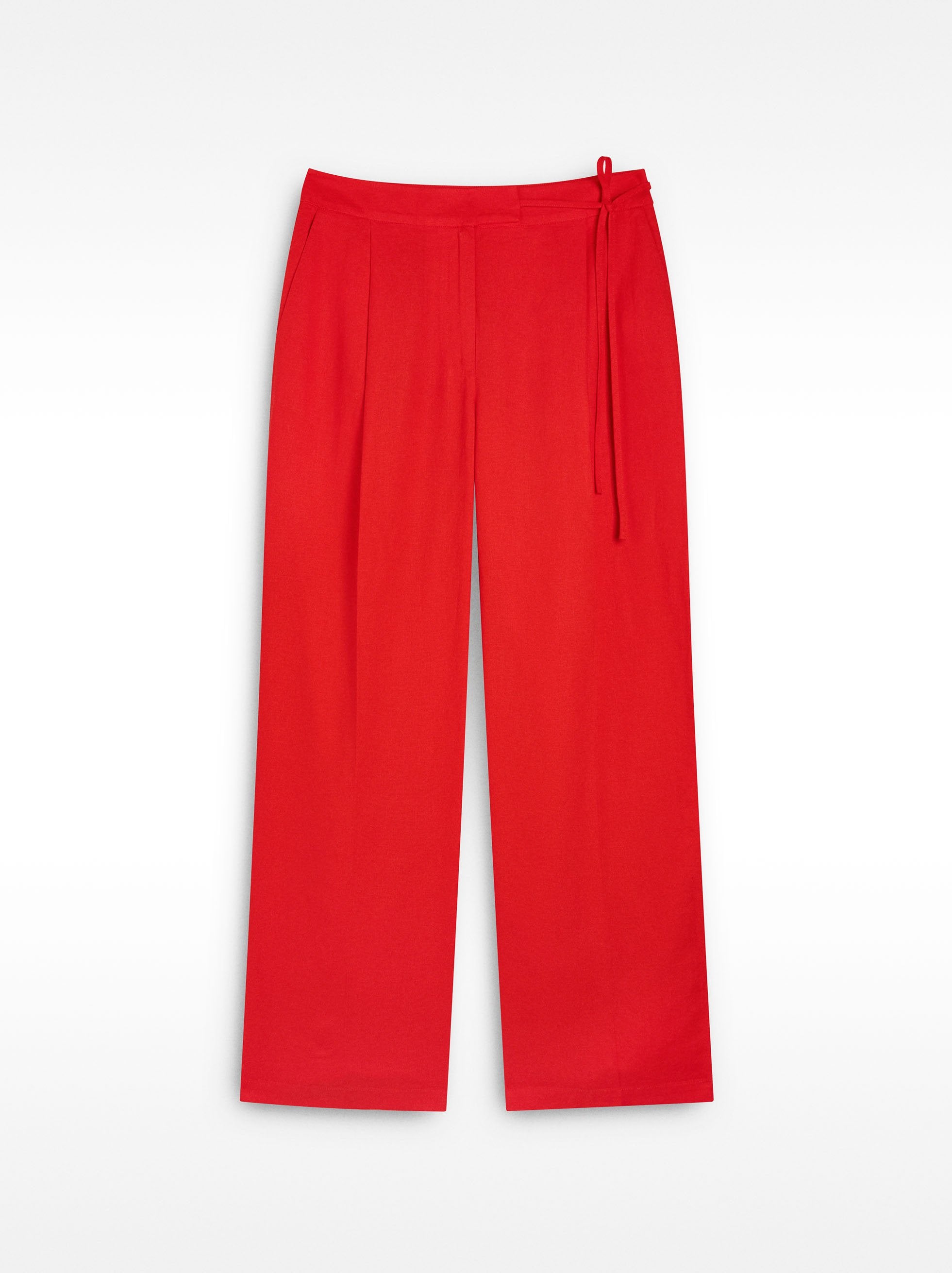 Pantalón Con Pinzas Mezcla De Lino