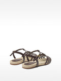 Sandalias De Piel Con Tiras Y Yute